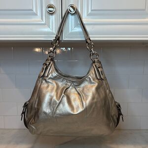 Coach Purse Handbag Leather Maggie Mia  Metallic Soft Hobo Shoulder Bag - HTF